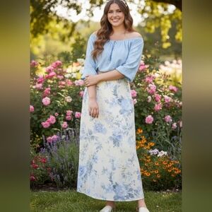 Vintage Slip Skirt Fairy Cottagecore Boho Romantic 90s Y2K Yellow Floral 1XL